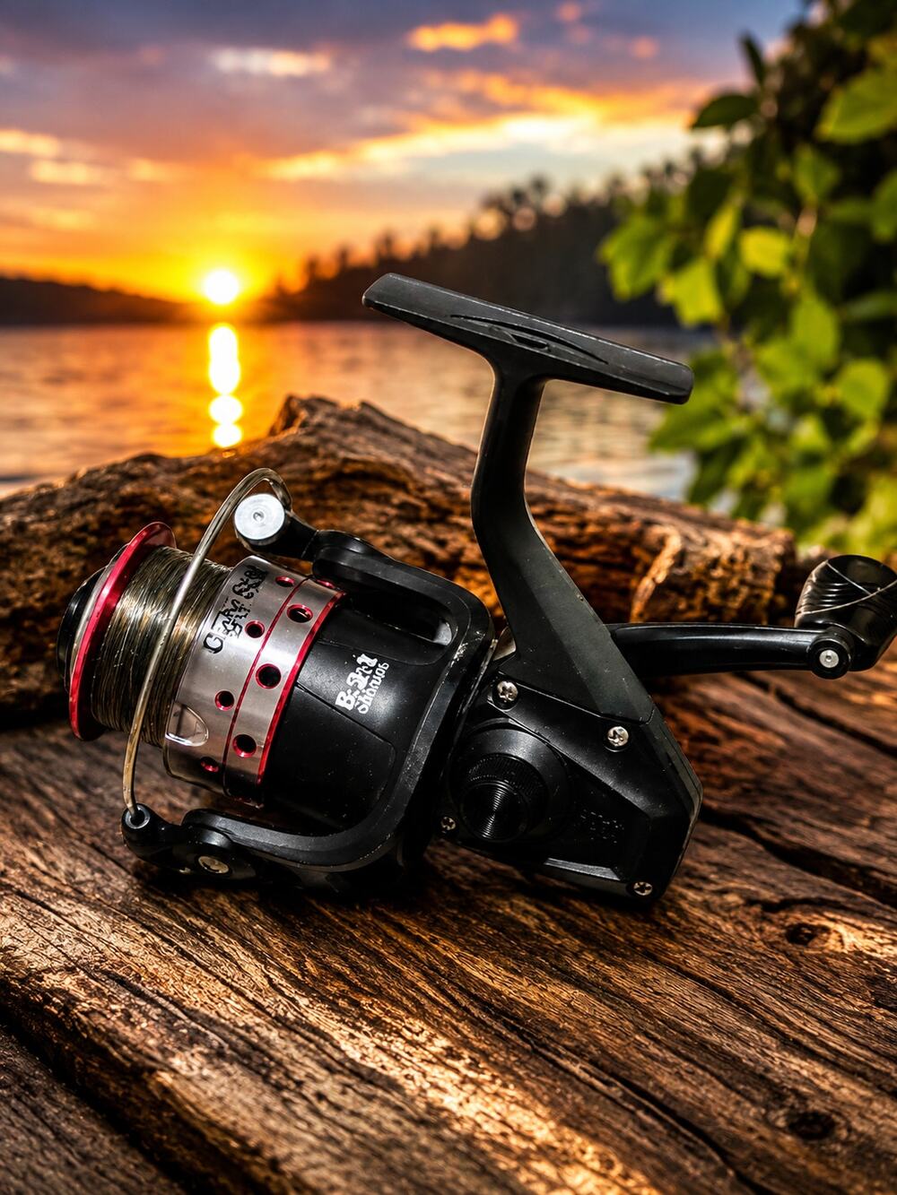Shakespeare Ugly Stik GX2 Spinning Fishing Reel 5.2:1 Gear Ratio Black Red